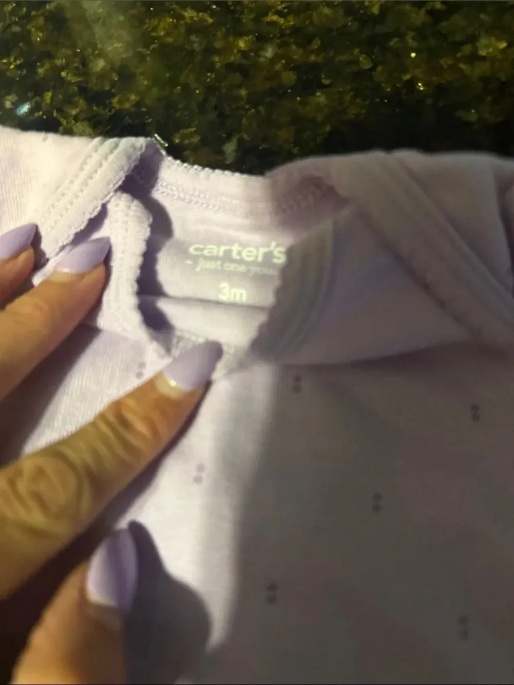 Carter's Lilac Short-Sleeve One-Piece Bodysuit - 3 Month LIKE NEW Ruffle Sleeve